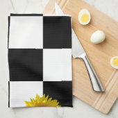 Zwart-wit Gecontroleerd & Zonnebloem Afdrukken Theedoek (Quarter Fold)