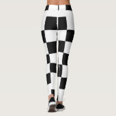 Zwart-wit Gecontroleerde Leggings (Achterkant)