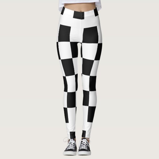 Zwart-wit Gecontroleerde Leggings (Voorkant)