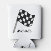 Zwart-wit Gecontroleerde naam van de vlag Persoonl Blikjeskoeler (Achterkant)