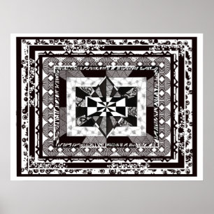 zwart wit, gedetailleerd HUGE Colossal Room Art Po Poster