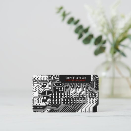 Zwart-wit gedrukte schakelkaart Aangepaste QR-code Visitekaartje (Staand voorkant)