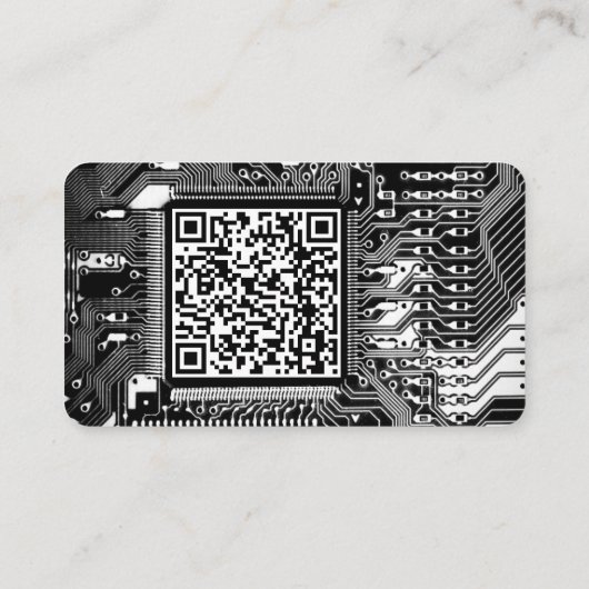 Zwart-wit gedrukte schakelkaart Aangepaste QR-code Visitekaartje (Achterkant)