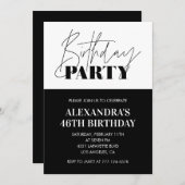 Zwart-wit gedurfde typografie 46ste verjaardag kaart (Voorkant / Achterkant)