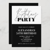 Zwart-wit gedurfde typografie 54ste verjaardag kaart (Voorkant / Achterkant)