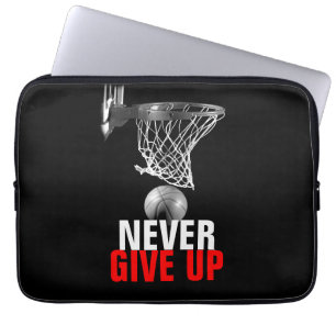 Zwart wit geeft nooit succes Basketball op Laptop Sleeve