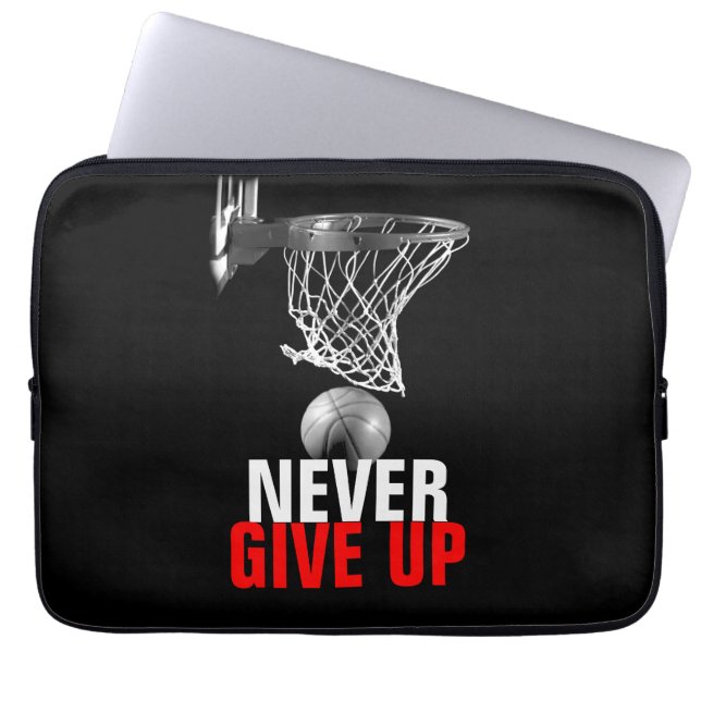 Zwart wit geeft nooit succes Basketball op Laptop Sleeve (Voorkant)