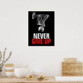 Zwart wit geeft nooit succes Basketball Print op (Keuken)