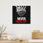 Zwart wit geeft nooit succes Basketball Print op (Keuken)