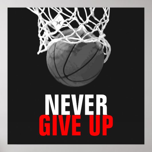 Zwart wit geeft nooit succes Basketball Print op (Voorkant)