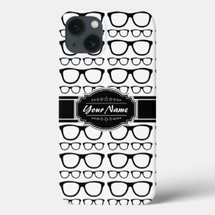 Zwart-wit geek nerd-bril op maat Case-Mate iPhone case