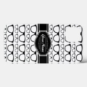 Zwart-wit geek nerd-bril op maat Case-Mate iPhone case (Achterkant (horizontaal))