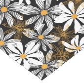 Zwart, wit, geel Elegant Daisy Bloemen Abstract Korte Tafelloper (Hoek)