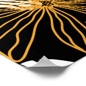 Zwart, wit, geel Elegant Daisy Bloemen Abstract Poster (Hoek)