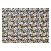 Zwart, wit, geel Elegant Daisy Bloemen Abstract Tafelkleed (Voorkant (Horizontaal))