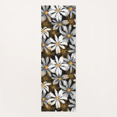 Zwart, wit, geel Elegant Daisy Bloemen Abstract Yogamat (Voorkant)