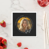 Zwart Wit Geel Foto Afstuderen Servet (Insitu)