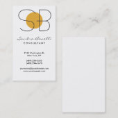 Zwart wit Geel Monogram Visitekaartje (Voorkant / Achterkant)