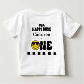 Zwart Wit Geel Onze Gelukkige Gast 1e Verjaardag (Achterkant)