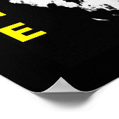 Zwart Wit Geel Pop Art Courage Lion Poster (Hoek)