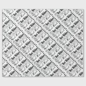 Zwart/Wit Gefeliciteerd Beste wensen Gelegenheid Cadeaupapier (Vlak)