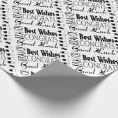 Zwart/Wit Gefeliciteerd Beste wensen Gelegenheid Cadeaupapier (Hoek)