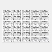 Zwart/Wit Gefeliciteerd Beste wensen Gelegenheid Inpakpapier Vel (Voorkant 2)