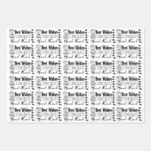 Zwart/Wit Gefeliciteerd Beste wensen Gelegenheid Inpakpapier Vel (Voorkant)