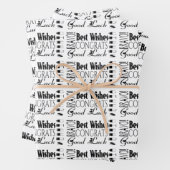 Zwart/Wit Gefeliciteerd Beste wensen Gelegenheid Inpakpapier Vel (In situ)