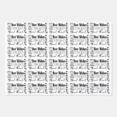 Zwart/Wit Gefeliciteerd Beste wensen Gelegenheid Inpakpapier Vel (Voorkant 3)