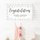 Zwart-wit | Gefeliciteerd Feestgebanner Spandoek (Insitu)