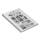 Zwart-wit gefilterde fotocollage notitieboek (Rechterzijde)