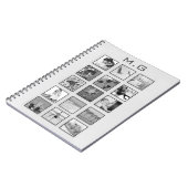 Zwart-wit gefilterde fotocollage notitieboek (Linkerzijde)