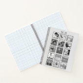 Zwart-wit gefilterde vierkante fotocollage notitieboek (Binnen)