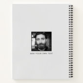 Zwart-wit gefilterde vierkante fotocollage notitieboek (Achterkant)
