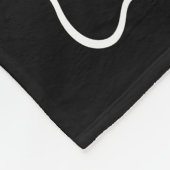 Zwart-wit gegolfde rand met monogram fleece deken (Hoek)