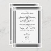 Zwart-wit gegrenste bruiloft kaart (Voorkant / Achterkant)