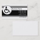 Zwart-wit gehandicaptensymbool visitekaartjes (Voorkant / Achterkant)