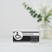 Zwart-wit gehandicaptensymbool visitekaartjes (Staand voorkant)