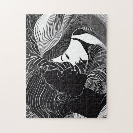 Zwart-wit geheim Kiss of Love Legpuzzel