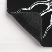 Zwart-wit geïllustreerd Octopus Zee creatie Muismat (Hoek)