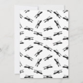 Zwart-wit geïllustreerd  vliegtuigpatroon feestdagenkaart (Voorkant)