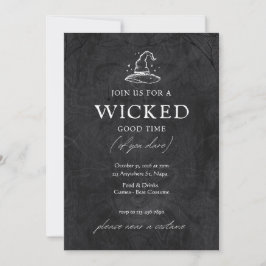 Zwart-wit Geïllustreerde Kostuumfeest Uitnodiging