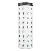 Zwart-wit geïsoleerde mystieke runen thermosbeker (Achterkant)