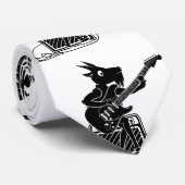 Zwart-wit geit speelt elektrische gitaar stropdas (Opgerold)