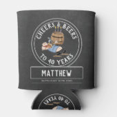 Zwart-wit gejuich en bieren 40e verjaardag blikjeskoeler (Achterkant)