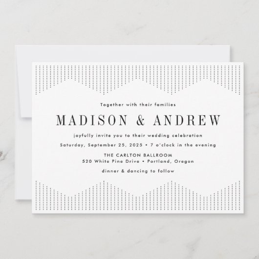 Zwart-wit gekleurd deco bruilding kaart (Voorkant)