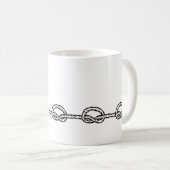 Zwart-wit geknoopt touwpatroon koffiemok (Voorkant rechts)