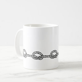 Zwart-wit geknoopt touwpatroon koffiemok