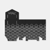 Zwart wit gekoppeld ovaal patroon dank u geschenkd bedankdoosjes (Uitgevouwen)